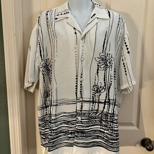 Paitano Italy -Dress shirt button down-Textured polyester- like New- XL Men